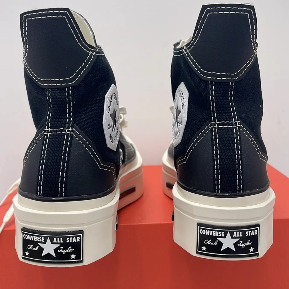 Converse WMNS Black High-Top Sneakers A06435C CHUCK 70 DE LUXE SQUARED HI BLACK/